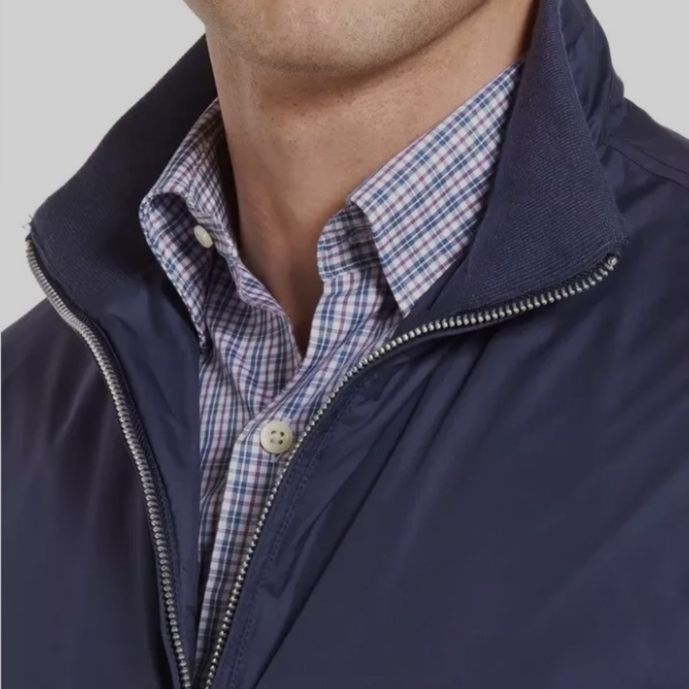 Peter Millar Hartford Jacket Mens Large Blue Full Zip Windbreaker Coat Layering - Picture 9 of 16